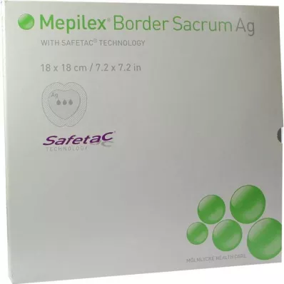Επίδεσμος Mepilex Border Sacrum Ag 18x18cm, 5 τεμ