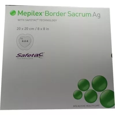 MEPILEX Border Sacrum Ag foam dressing, 20x20 cm αποστειρωμένο, 5 τμχ