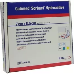 CUTIMED Κομπρέσες Sorbact Hydroactive 7x8,5 cm, 10 τεμάχια