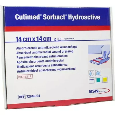 Κομπρέσες Cutimed Sorbact Hydroactive 14x14 cm, 10 τεμ