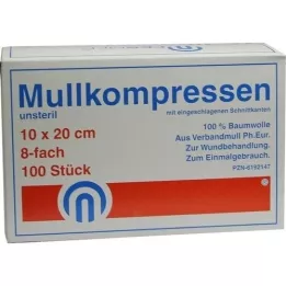 MULLKOMPRESSEN ES 10x20 cm μη αποστειρωμένα 8x, 100 τεμάχια