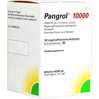 PANGROL 10.000 Σκληρές κάψουλες με εντερική επικάλυψη, 100 τεμάχια