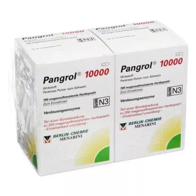Pangrol 10000 σκληρές κάψουλες με γαστροανθεκτικό επικαλυμμένο δέρμα, 200 τεμάχια