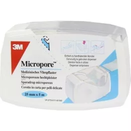 MICROPORE Μη υφασμένο επίθεμα 2,5 cmx5 w.Abr.1530NP-1SD, 1 τεμ