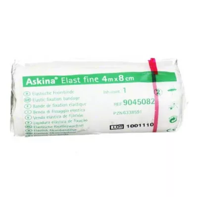 ASKINA Επίδεσμος Elast Fine 8 cmx4 m σε συσκευασία σελοφάν, 1 τεμάχιο