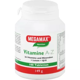 MEGAMAX Βιταμίνες A-Z+Q10+ταμπλέτες λουτεΐνης, 100 κάψουλες