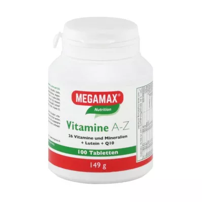 MEGAMAX Βιταμίνες A-Z+Q10+ταμπλέτες λουτεΐνης, 100 κάψουλες
