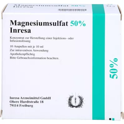 MAGNESIUMSULFAT 50% Inresa Conc.for Inj.-/Inf.L., 10X10 ml