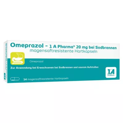 Ομεπραζόλη - 1 A Pharma® 20 mg για καούρα, 14 τεμ