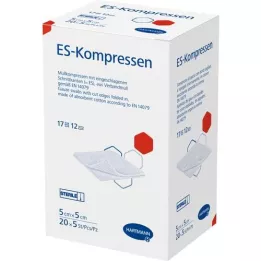 ES-KOMPRESSEN αποστειρωμένο 5x5 cm 12x χύμα συσκευασία, 20X5 τεμάχια