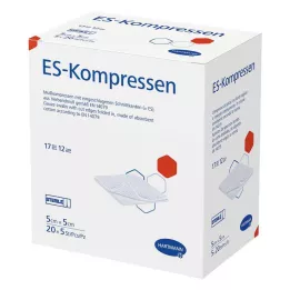 ES-KOMPRESSEN αποστειρωμένο 5x5 cm 12x χύμα συσκευασία, 20X5 τεμάχια