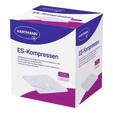 ES-KOMPRESSEN αποστειρωμένο 7,5x7,5 cm 12x χύμα συσκευασία, 5X20 τεμάχια