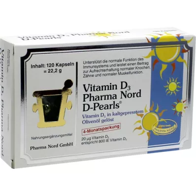 VITAMIN D3 PHARMA Nord 20 μg κάψουλες, 120 κάψουλες