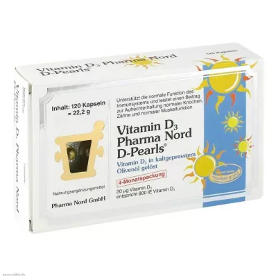VITAMIN D3 PHARMA Nord 20 μg κάψουλες, 120 κάψουλες