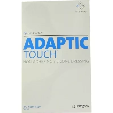 ADAPTIC Επίδεσμος τραύματος σιλικόνης Touch 5x7,6 cm χωρίς επικάλυψη, 10 τεμ