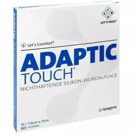 ADAPTIC Επίδεσμος τραύματος σιλικόνης Touch 7,6x11 cm χωρίς επικάλυψη, 10 τμχ