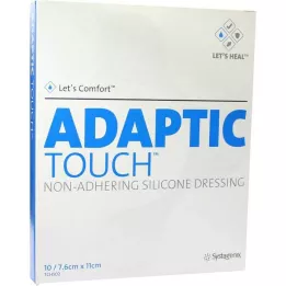 ADAPTIC Επίδεσμος τραύματος σιλικόνης Touch 7,6x11 cm χωρίς επικάλυψη, 10 τμχ