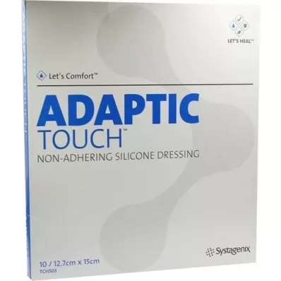 ADAPTIC Επίδεσμος τραύματος σιλικόνης Touch 12,7x15 cm χωρίς επικάλυψη, 10 τεμ