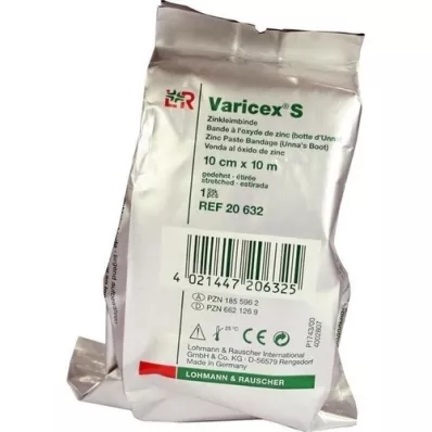 VARICEX S Αυτοκόλλητος επίδεσμος ψευδαργύρου 10 cmx10 m, 1 τεμάχιο