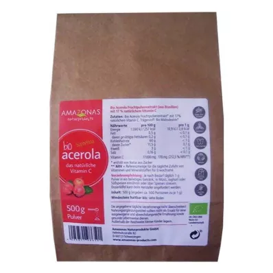ACEROLA 100% καθαρή βιολογική φυσική βιταμίνη C σε σκόνη, 500 g
