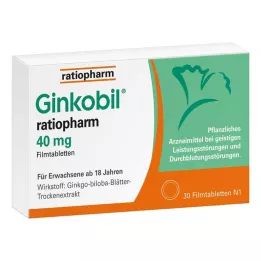 GINKOBIL-ratiopharm 40 mg επικαλυμμένα με λεπτό υμένιο δισκία, 30 τεμάχια