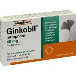 GINKOBIL-ratiopharm 40 mg επικαλυμμένα με λεπτό υμένιο δισκία, 60 τεμάχια