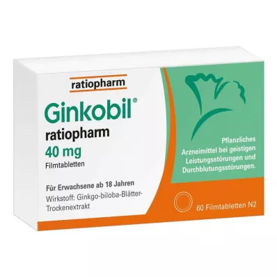 Ginkobil ratiopharm 40mg με Ginkgo biloba, 60 τεμ