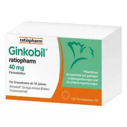 GINKOBIL-ratiopharm 40 mg επικαλυμμένα με λεπτό υμένιο δισκία, 120 τεμάχια