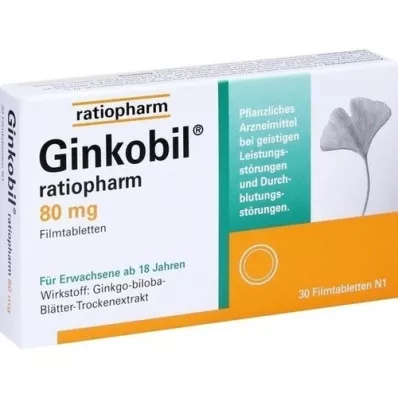 GINKOBIL-ratiopharm 80 mg επικαλυμμένα με λεπτό υμένιο δισκία, 30 τεμάχια