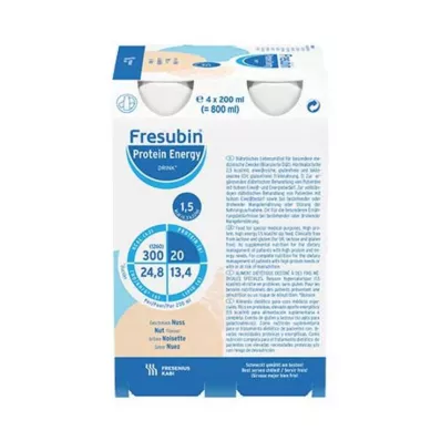 FRESUBIN PROTEIN Ενέργεια DRINK Μπουκάλι πόσιμου ξηρού καρπού, 4X200 ml FRESUBIN PROTEIN Ενέργεια DRINK Μπουκάλι πόσιμου ξηρού καρπού, 4X200 ml