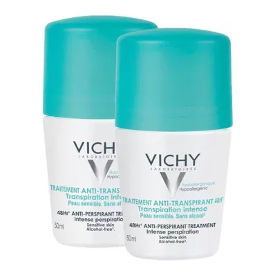 VICHY DEO Αντιιδρωτικό roll-on 48h σε διπλή συσκευασία, 2X50 ml