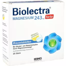 BIOLECTRA Ταμπλέτες μαγνησίου 243 mg forte lemon, 20 τεμάχια