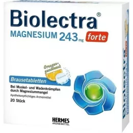 BIOLECTRA Μαγνήσιο 243 mg forte Πορτοκαλί αναβράζοντα δισκία, 20 τεμάχια