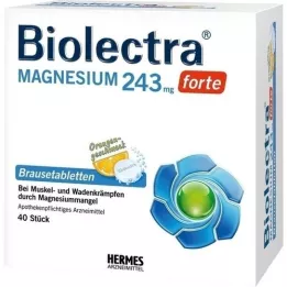 BIOLECTRA Μαγνήσιο 243 mg forte Πορτοκαλί αναβράζοντα δισκία, 40 κάψουλες