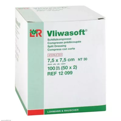 VLIWASOFT Κομπρέσες σχισμών 7,5x7,5 cm αποστειρωμένες 4l, 50X2 τεμάχια VLIWASOFT Κομπρέσες σχισμών 7,5x7,5 cm αποστειρωμένες 4l, 50X2 τεμάχια