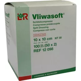VLIWASOFT Κομπρέσες σχισμών 10x10 cm αποστειρωμένες 4φυλλες, 50X2 τεμάχια
