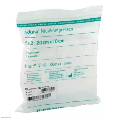 ASKINA Κομπρέσες γάζας 10x20 cm αποστειρωμένες, 5X2 τεμ