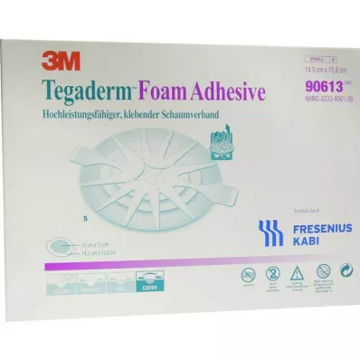 Tegaderm Foam Adhesive FK 14,3x15,6cm οβάλ 90613, 5 τεμ