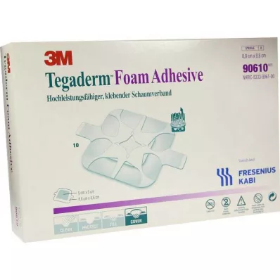 Tegaderm Foam Adhesive FK 8,8x8,8cm 90610, 10 τεμ