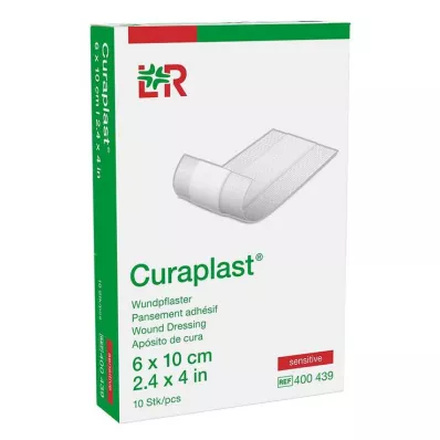 CURAPLAST Επίδεσμος τραύματος ευαίσθητος 6x10 cm 1 m, 10 τμχ