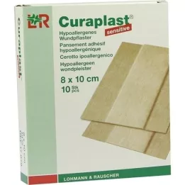 CURAPLAST Επίδεσμος τραύματος ευαίσθητος 8x10 cm 1 m, 10 τμχ