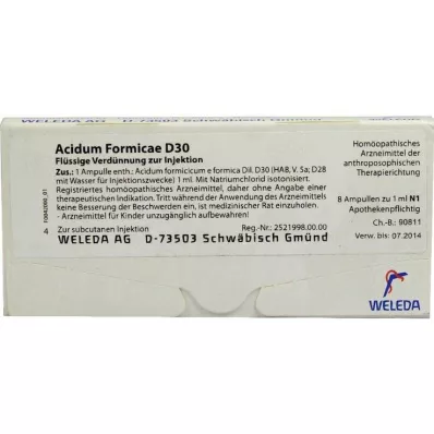 Acidum Formicae D 30 αμπούλες, 8 τεμ Acidum Formicae D 30 αμπούλες, 8 τεμ