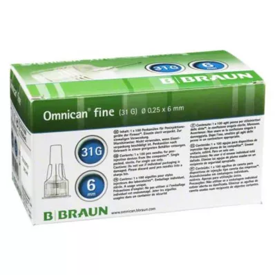 Κάνουλα λεπτού στυλό Omnican 31G 0,25x6mm, 100 τεμάχια