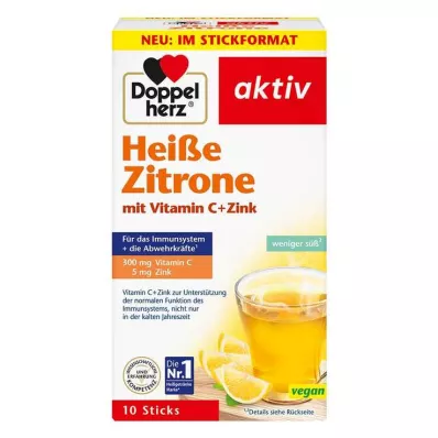 DOPPELHERZ κόκκοι βιταμίνης C+ψευδαργύρου με ζεστό λεμόνι, 10 τεμάχια
