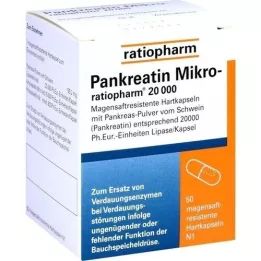 PANKREATIN Σκληρές κάψουλες γαστρικού χυμού Micro-ratio.20.000, 50 τεμάχια