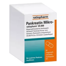 PANKREATIN Σκληρές κάψουλες γαστρικού χυμού Micro-ratio.20.000, 50 τεμάχια