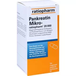 PANKREATIN Σκληρές κάψουλες γαστρικού χυμού Micro-ratio.20.000, 100 τεμάχια