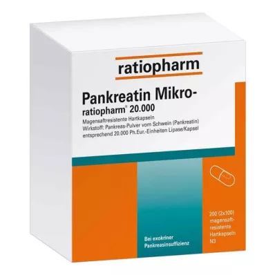 PANKREATIN Σκληρές κάψουλες γαστρικού χυμού Micro-ratio.20.000, 200 τεμάχια PANKREATIN Σκληρές κάψουλες γαστρικού χυμού Micro-ratio.20.000, 200 τεμάχια