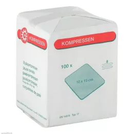MULLKOMPRESSEN 10x10 cm μη αποστειρωμένα 8x, 100 τεμάχια