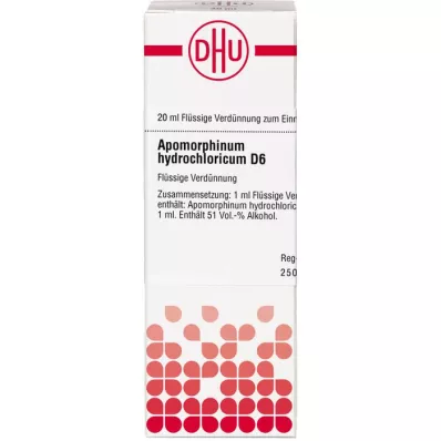 APOMORPHINUM HYDROCHLORICUM Αραίωση D 6, 20 ml